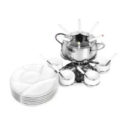 Ribelli Fondue SET 28 PCS Fondueset, Edelstahl, 16 cm Durchmesser - B-Ware