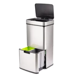 Ribelli Sensor Mülleimer, 4 Fächer, 72 L, silber - B-Ware sehr gut