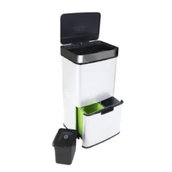Ribelli Sensor-Mülleimer, 72 L, 4 Fächer, weiß - B-Ware sonstiges