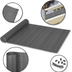Ribelli Sichtschutzmatte, aus PVC, 80 x 300 cm, anthrazit - B-Ware neuwertig