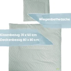 roba Babybettwäsche Lil Planet 80 x 80 cm - 2-teiliges Bettwäsche Set - Bio Baumwolle, Frosty Green - B-Ware sehr gut