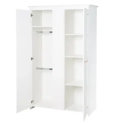 roba Kleiderschrank 'Anton' 2-türig, weiß mit modernen Holzgriffen - B-Ware neuwertig