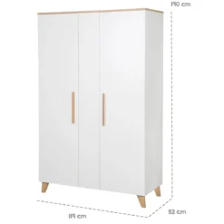 roba Kleiderschrank 'Leon', 2,5-türig, Weiß / Othello Eiche - B-Ware neuwertig