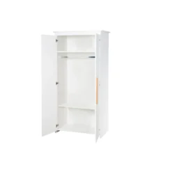 roba Kleiderschrank 'Lilo', 2-türig, weiß/natur - B-Ware neuwertig