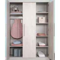 roba Kleiderschrank 'Maren 2', 3-türig, Lichtgrau/weiß - B-Ware neuwertig