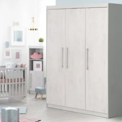 roba Kleiderschrank 'Maren 2', 3-türig, Lichtgrau/weiß - B-Ware sehr gut