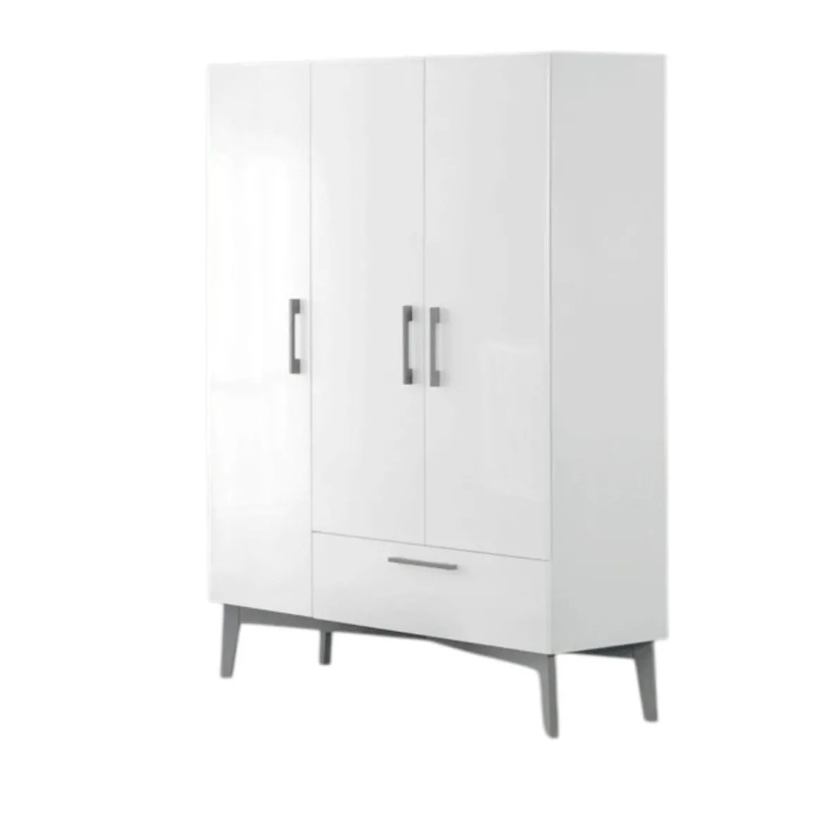 roba Kleiderschrank 'Mika', 3-türig, weiß/grau - B-Ware sehr gut