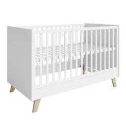 roba Kombi-Kinderbett 'Smile', 70 x 140 cm, Füße aus Eiche massiv / weiß - B-Ware sehr gut