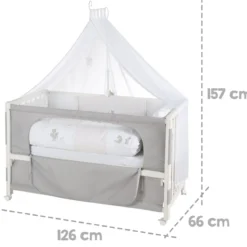 roba Room Bed 'Fox & Bunny', 60 x 120 cm, höhenverstellbar - B-Ware sehr gut