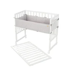 roba Stuben- & Beistellbett 3in1 mit Barriere, grau weiß - B-Ware