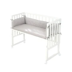 roba Stuben- & Beistellbett 3in1 mit Barriere, grau weiß - B-Ware