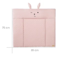 roba Wickelauflage soft 'roba Style' rosa, 85 x 75 cm, abwischbar, mit Hasengesicht 'Lily'- B-Ware