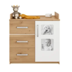 roba Wickelkommode 'Lovely Dreams', Artisan Eiche/Weiß - B-Ware neuwertig