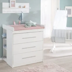 roba Wickelkommode 'Maren' mit abnehmbarem Aufsatz, schmal, 3 Schubladen, Wickelhöhe 90,5 cm - B-Ware