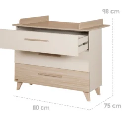 roba Wickelkommode 'Sidney' inkl. abnehmbarem Wickelaufsatz - Cashmere / Eichen Dekor - B-Ware sehr gut