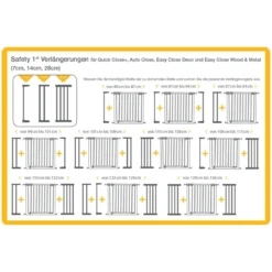 Safety Türschutzgitter U-Pressure Fit Quick Close+ und Zubehör Verlängerungen, Y-Spindel-Befestigungen - B-Ware