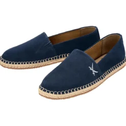 SANSIBAR Damen-Leder-Espadrilles, 41, navy - B-Ware sehr gut