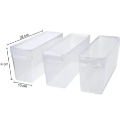 SILVERCREST® Kühlschrank-Organizer mit Deckel, 3er Set, 3,4 L - B-Ware Transportschaden Kosmetisch