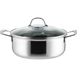 SILVERCREST® Premium-Edelstahltopf, mit Wabenstruktur, Ø 24 cm - B-Ware neuwertig