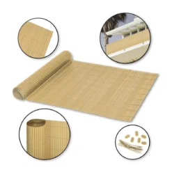Zaunsichtschutz Sichtschutzmatte PVC 1,6 x 5 m bambus Ribelli - B-Ware sehr gut
